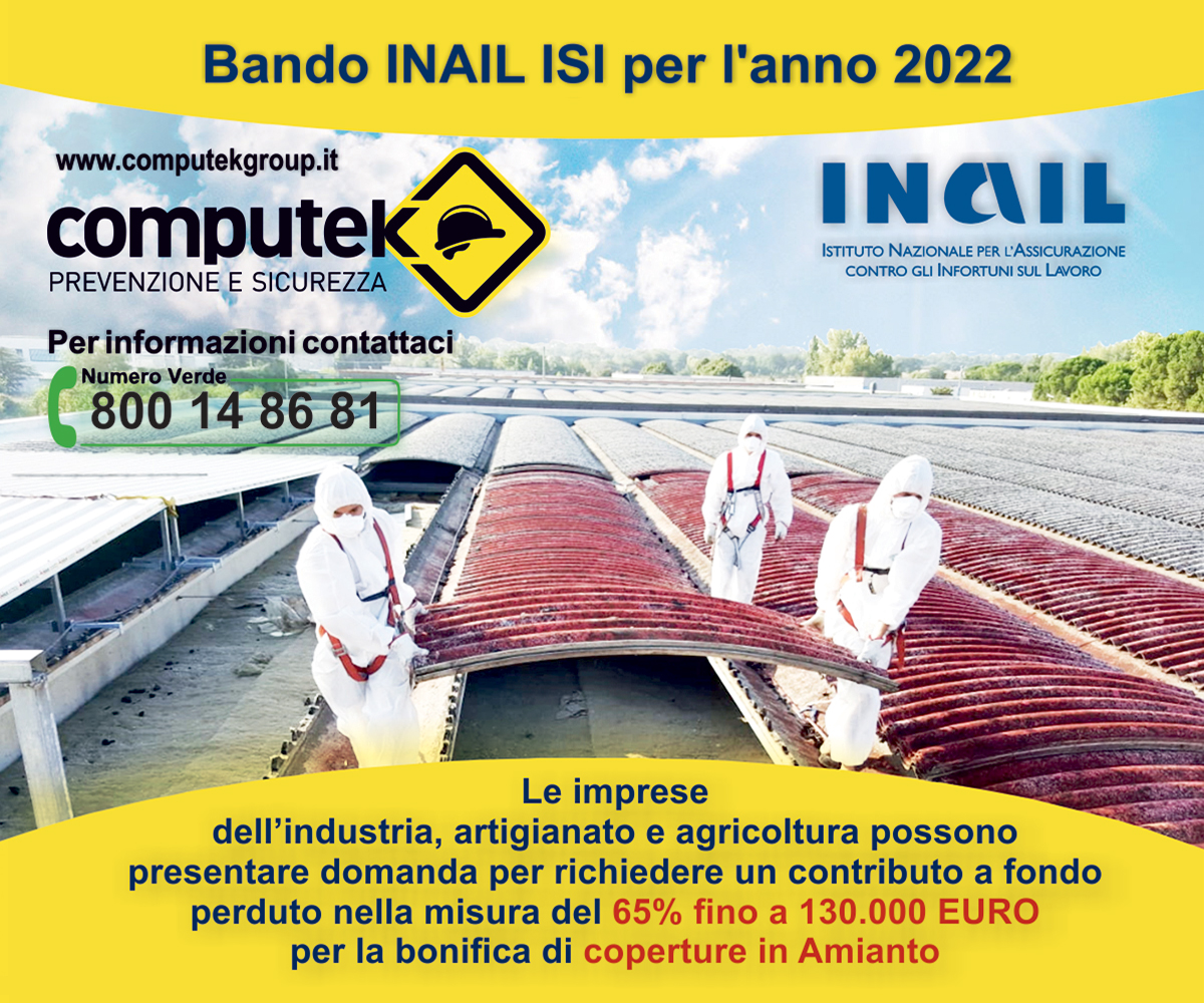 Pubblicato il Bando INAIL ISI per l’anno 2022,  Bonifica coperture in Amianto